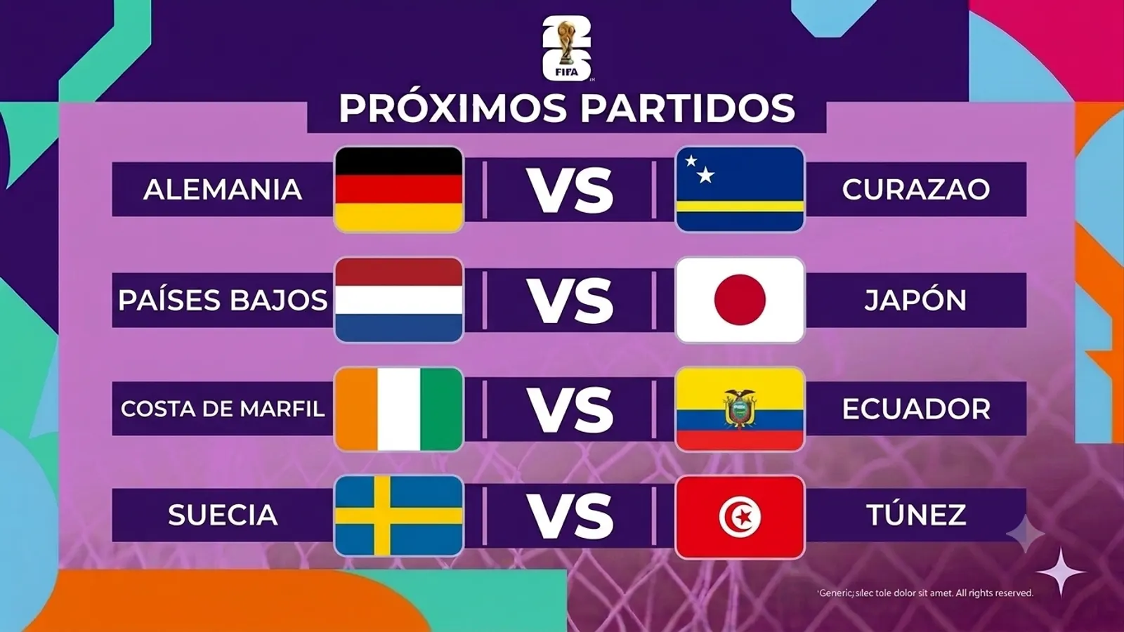 Previa del día: Alemania-Curazao (19:00h), Países Bajos-Japón (22:00h), Costa de Marfil-Ecuador (01:00h) y Suecia-Túnez (04:00h)