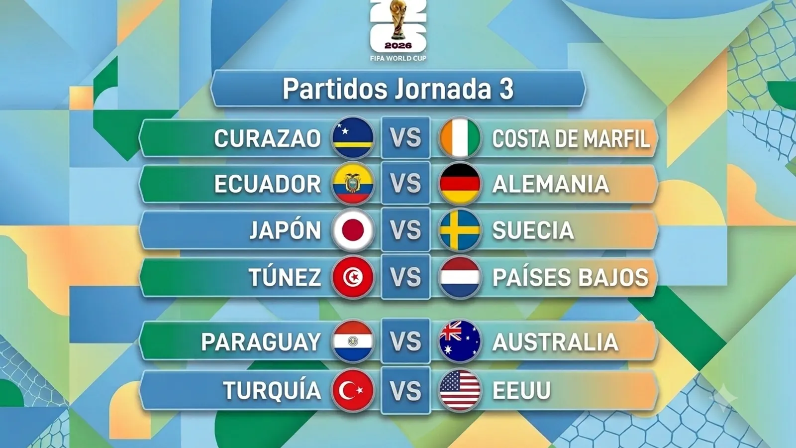 Jornada final grupos D, E y F: Ecuador busca el milagro (22:00h), Japón-Suecia se lo juegan todo (01:00h) y Australia-Paraguay decide el Grupo D (04:00h)